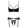 Soutien-gorge balconnet, porte-jarretelles  string ouvert - Cottelli