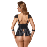 Nuisette dentelle avec menottes et string ouvert - Cottelli