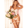 Ensemble bustier blanc en dentelle avec porte-jarretelles – Mapalé