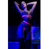 Ensemble lingerie 3 pièces bleu et rose brodé avec sequins – Mapalé