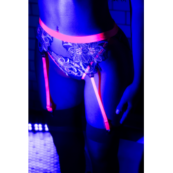 Ensemble lingerie 3 pièces bleu et rose brodé avec sequins – Mapalé