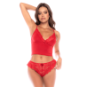 Ensemble 2 pièces rouge dentelle élégance classique – Mapalé