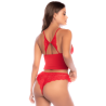 Ensemble 2 pièces rouge dentelle élégance classique – Mapalé