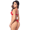 Ensemble sexy 2 pièces en crochet tricoté avec haut ajustable et string 