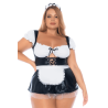 Costume sexy soubrette grande taille 3 pièces 