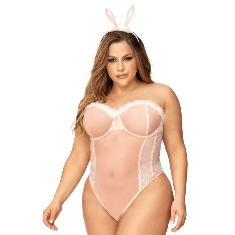 Déguisement lapin sexy grande taille avec serre tête 