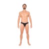 Slip noir rayé opaque et transparent