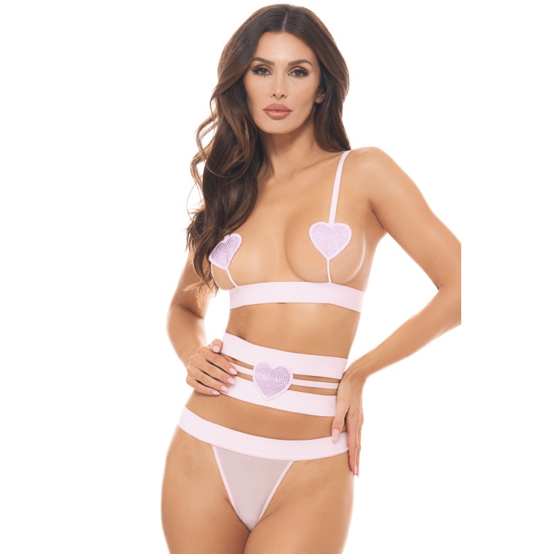 Ensemble 3 pièces rose pastel 