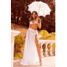 Ensemble 3 pièces blanc soutien gorge, masque et string 