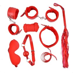 Ensemble Bondage rouge - 10 pièces 