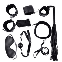 Ensemble Bondage noir - 10 pièces 
