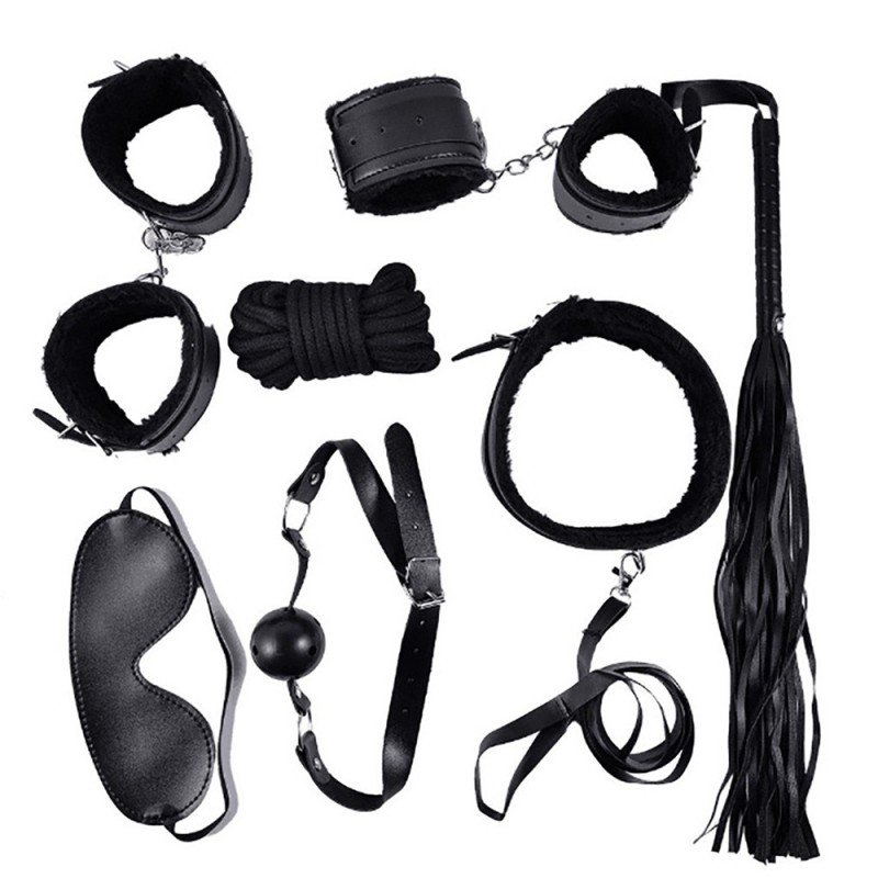 Ensemble Bondage noir - 10 pièces 