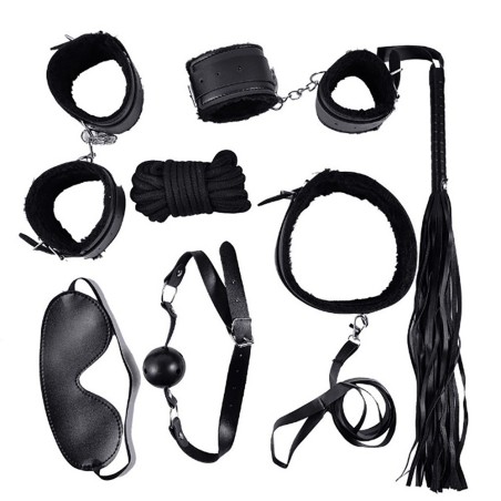 Ensemble Bondage noir - 10 pièces 