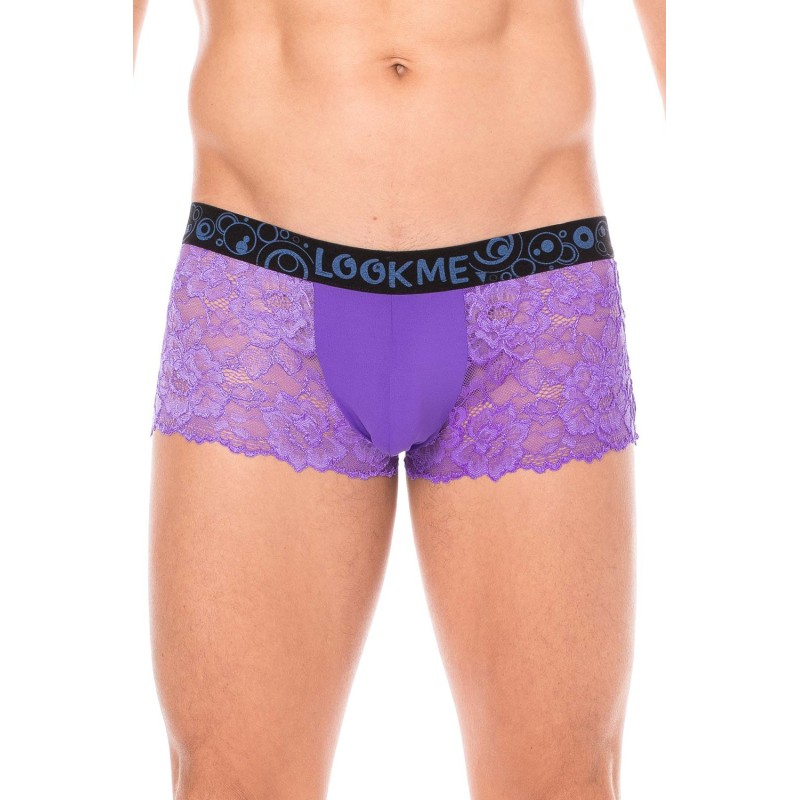 Boxer violet en dentelle délicate 
