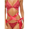 Ensemble 2 pièces dentelle rouge 