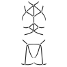 Ensemble 3 pièces soutien-gorge harnais, porte-jarretelles et string 