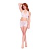 Ensemble 2 pièces top et jupe en résille fantaisie blanche 