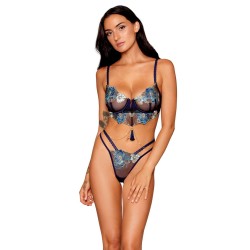 Ensemble soutien-gorge avec chainettes amovibles et string  