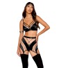 Ensemble Soutien-gorge, jupe porte-jarretelles, string    