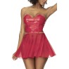 Ensemble lingerie Deux Pièces Wet Look Rouge 