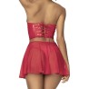 Ensemble lingerie Deux Pièces Wet Look Rouge 