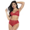 Ensemble deux pièces en dentelle rouge 