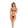 Ensemble 2 pièces rouge bordeaux comprenant soutien gorge et string 