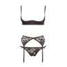 Ensemble sexy trois pièces en dentelle noire 