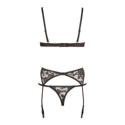 Ensemble sexy trois pièces en dentelle noire 