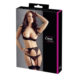 Ensemble sexy trois pièces en dentelle noire 