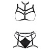 Ensemble soutien-gorge harnais et string porte-jarretelles 