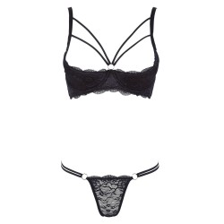 Ensemble soutien-gorge demi seins a armatures et string 