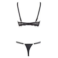 Ensemble soutien-gorge demi seins a armatures et string 