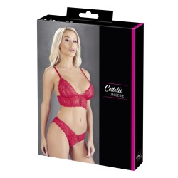Ensemble 2 pièces rouge dentelle 