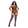 Combinaison bodystocking grande taille résille fantaisie 
