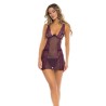 Nuisette violette et string assorti 