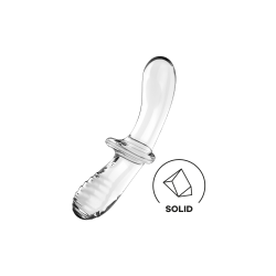 Gode en verre borosilicaté massif transparent Double Crystal Satisfyer 