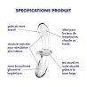 Gode en verre borosilicaté massif transparent Double Crystal Satisfyer 
