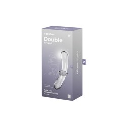 Gode en verre borosilicaté massif transparent Double Crystal Satisfyer 