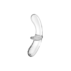 Gode en verre borosilicaté massif transparent Double Crystal Satisfyer 