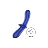 Gode en verre borosilicaté massif bleu Double Crystal Satisfyer 