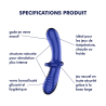 Gode en verre borosilicaté massif bleu Double Crystal Satisfyer 