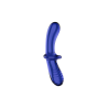 Gode en verre borosilicaté massif bleu Double Crystal Satisfyer 