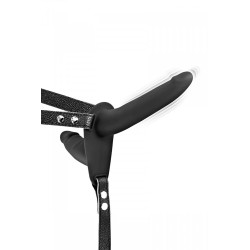 Double gode ceinture vibrant noir USB