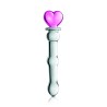 Gode en verre bicolor avec boules et coeur  n°21 Glossy 