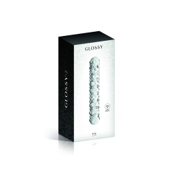 Gode en verre transparent perlé  n°6 Glossy 