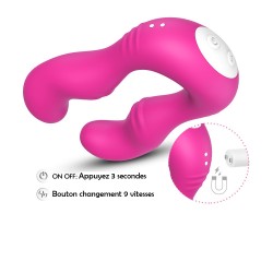 Vibromasseur Rose en forme de U double tête stimulateur point G 