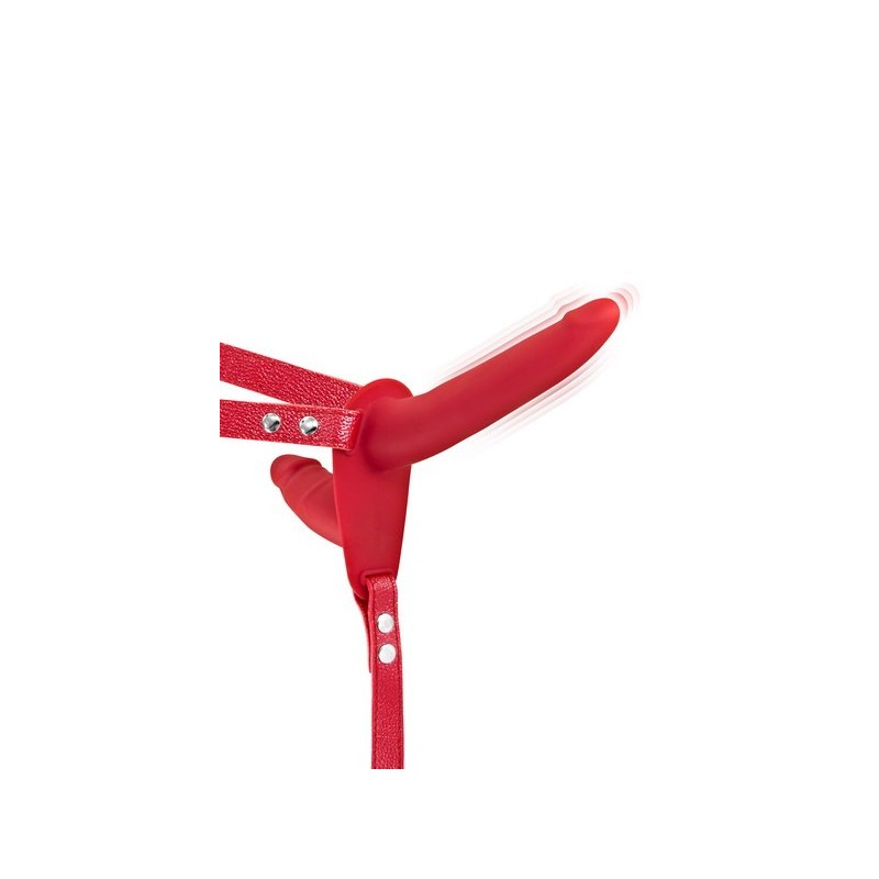 Double gode ceinture rouge vibrant