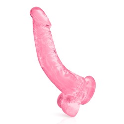 Gode jelly courbe rose ventouse taille XL 22cm 