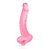 Gode jelly courbe rose ventouse taille XL 22cm 
